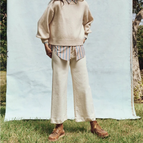 THE GREAT. Denim - THE GREAT. Off-White Flare Jeans